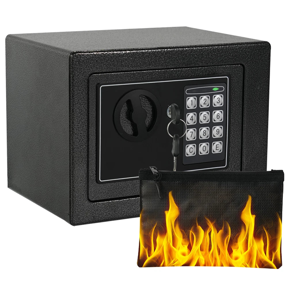 Ireproof Safes w/Fireproof Money Bag Sensor Light Digital Keypad Home Safe Adjustable Shelf/Safe
