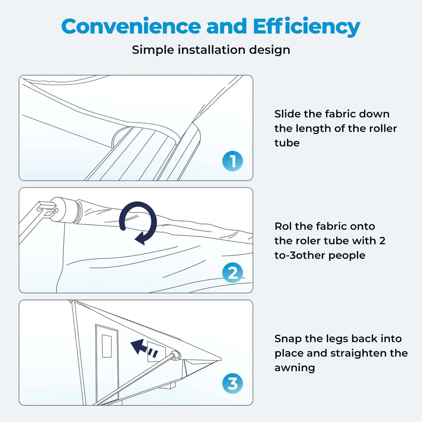 RV Awning Fabric Replacement Premium Weatherproof Vinyl Universal Outdoor Canopy/ RV Awnings White