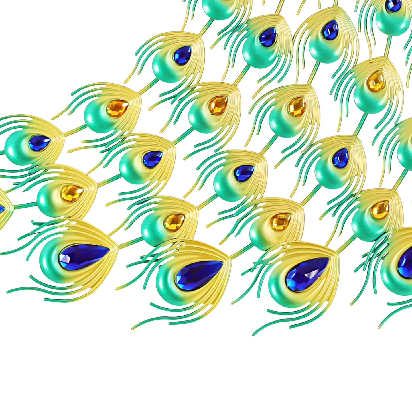 3D Creative Luxury Wall Clock Silent Non-Ticking Battery Operated Big Clock 29.5" Large Peacock