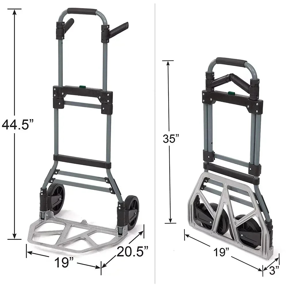 Liberty Industrial 250 lb. Folding Luggage Cart/Hand Truck with Handles