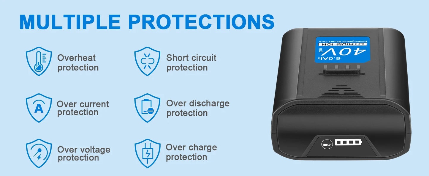 6.0Ah 40V Max Battery for Kobalt KB245-06 KB540-06 KB2540C-06 KB440-03 KB440-06 KB640-03 KB240-06