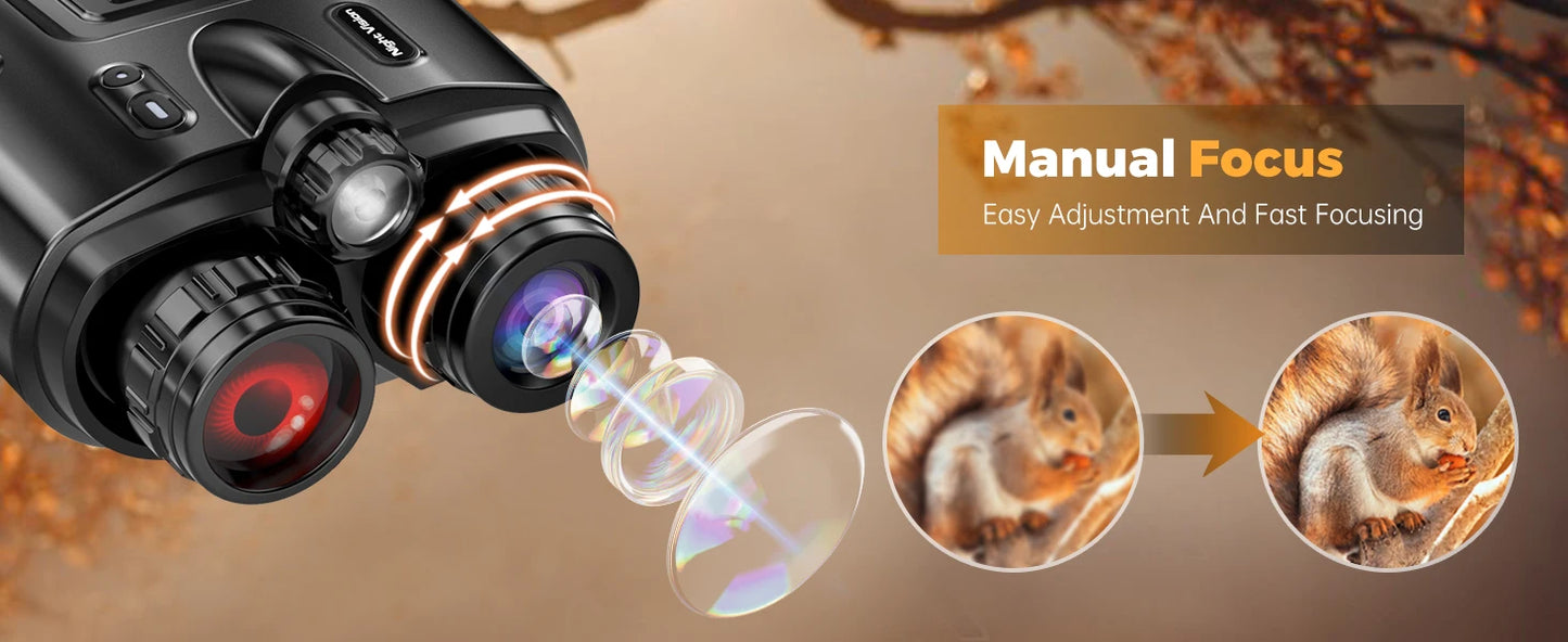Night Vision Binoculars 4K Infrared 5000mAH Rechargeable 8X Digital Zoom 600 Meters Darkness Goggles