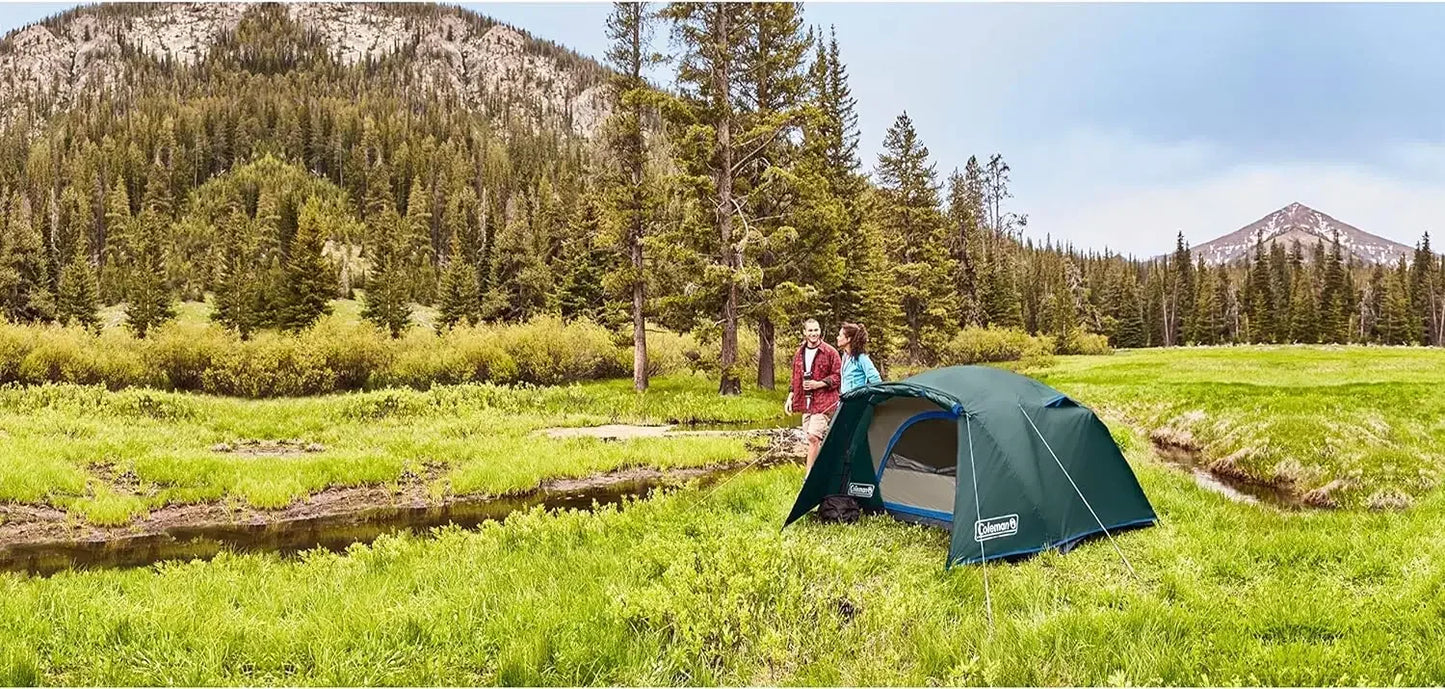 COLEMAN Skydome Tent w/Full-Fly, 2/4/6 Person Tent w/ Rainfly, Carry Bag, Storage Pockets