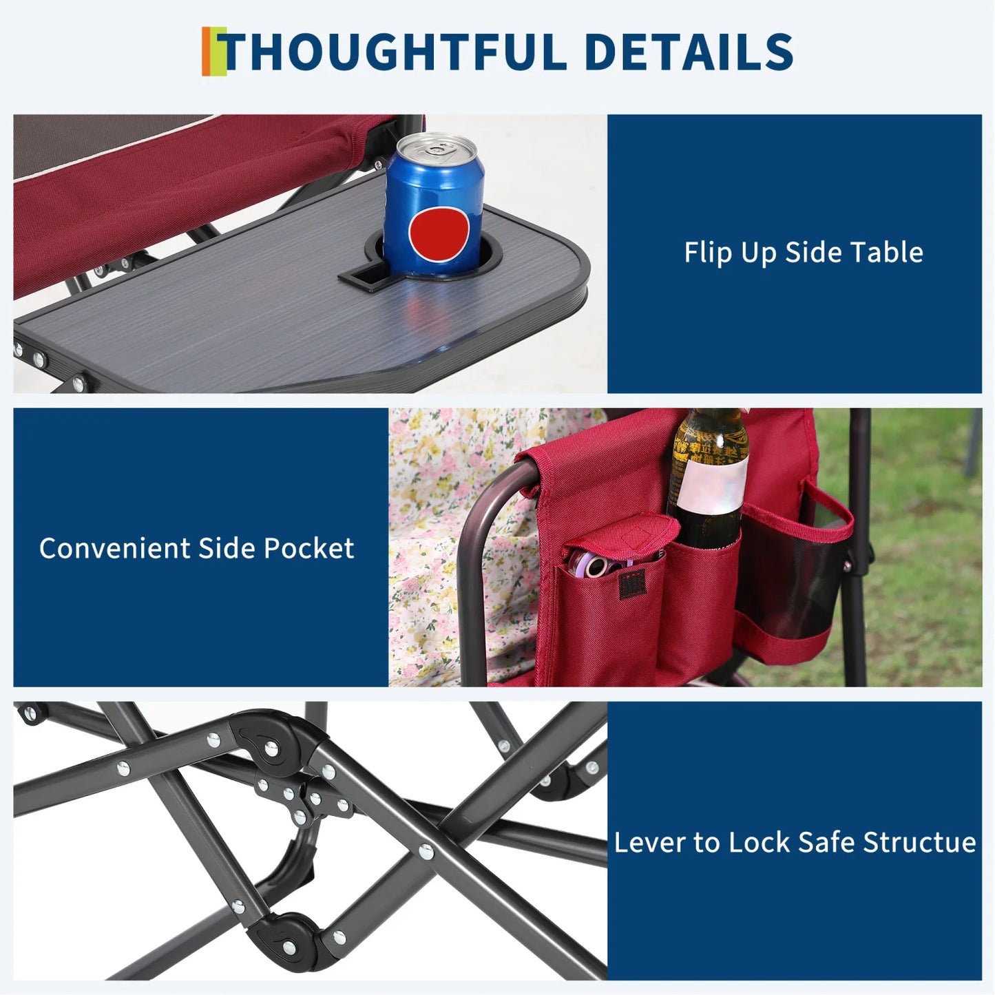 1 Pack / 2 Pack Oversized Heavy Duty Folding Directors Chair for Adults, 400 Lbs Capacity