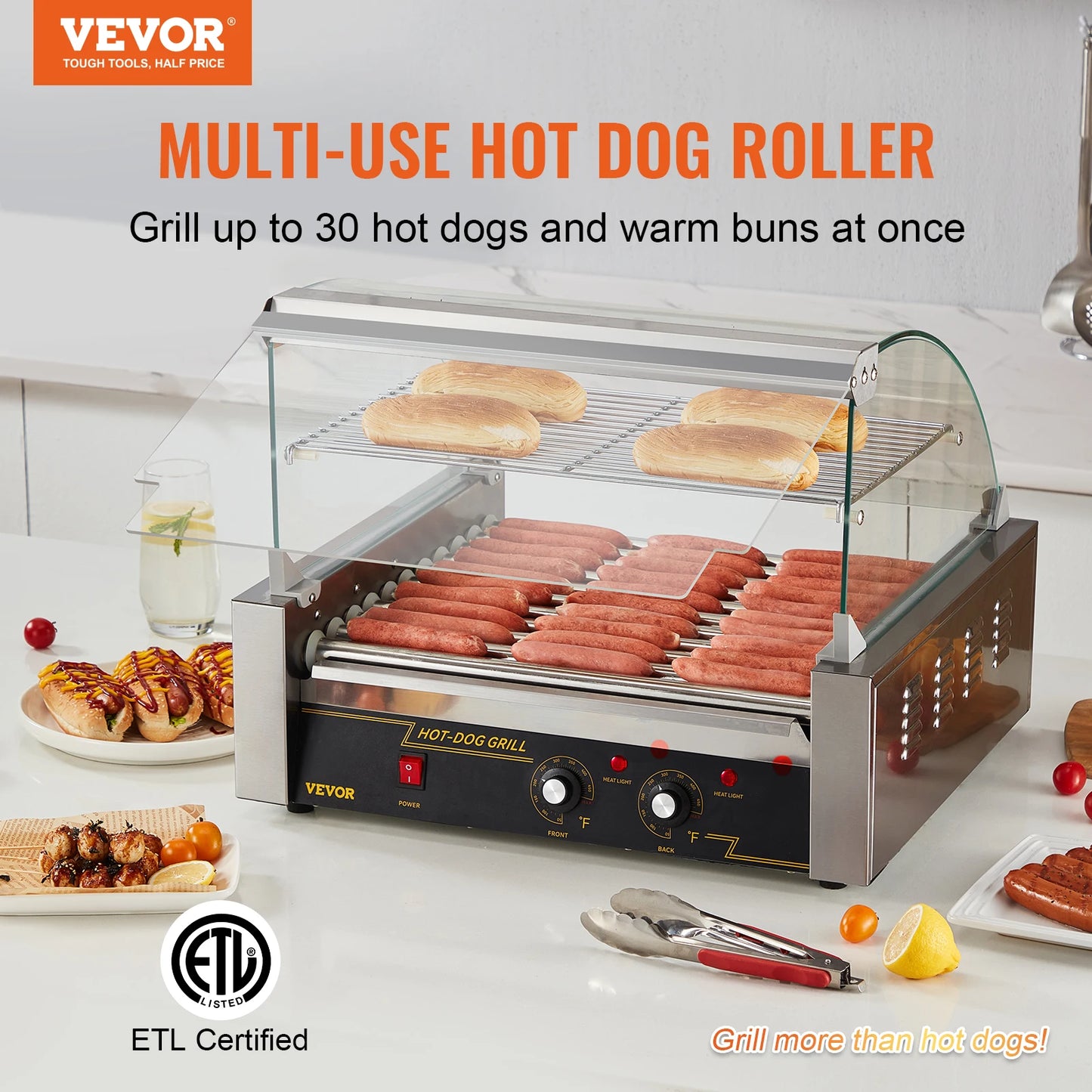 VEVOR  5/7/11 Rods Commercial Hot Dog Roller Electric Sausage Maker Barbecue Grill Machine