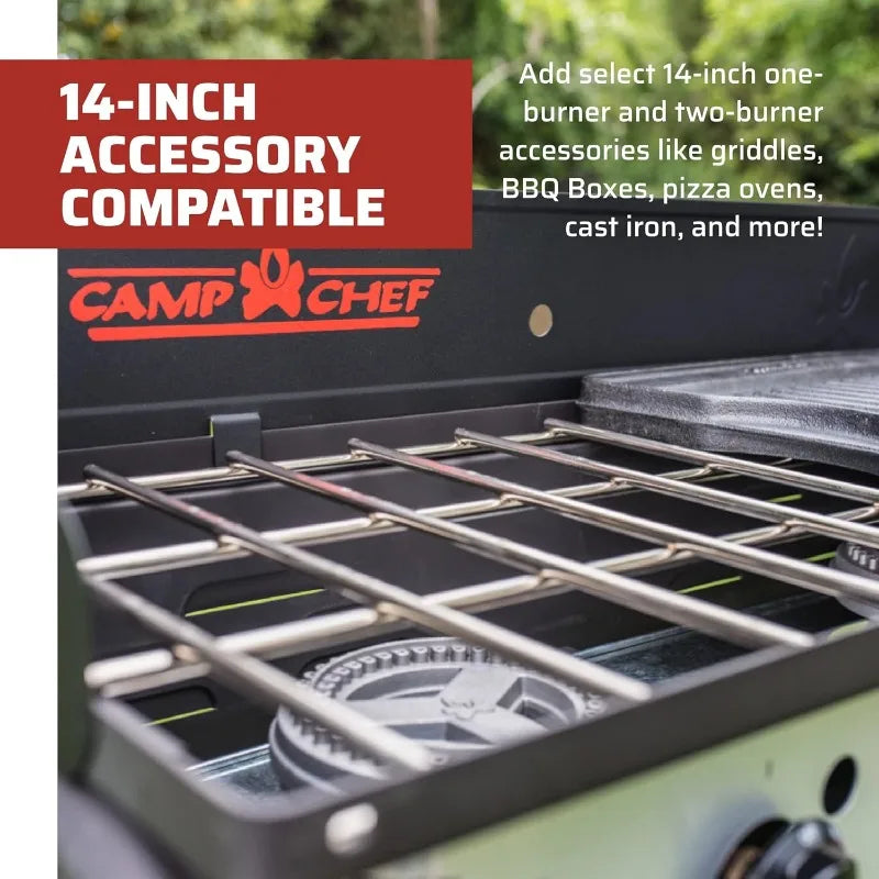 Camp Chef Expedition Two-Burner Stove - Portable Camping Cook Stove W/ Fry Griddle