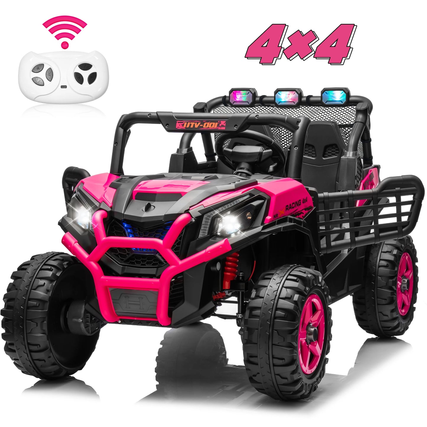 24V XL 2 Seater Ride on Toys Car for Girls, 2WD/4WD Switchable Off-Road UTV w/Long-Endurance Battery