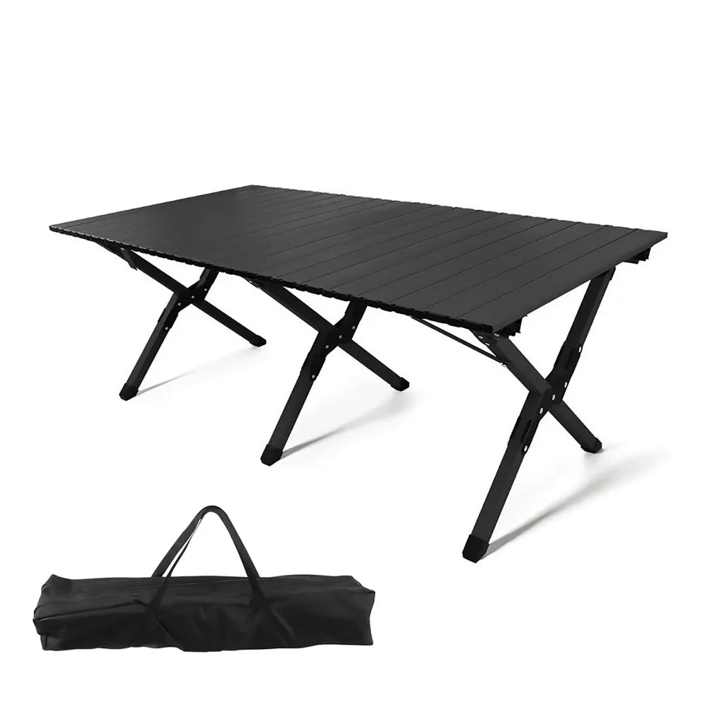 Large Folding Picnic Table Portable Lightweight Roll Up Carbon Steel Camping Table with Carrying Bag