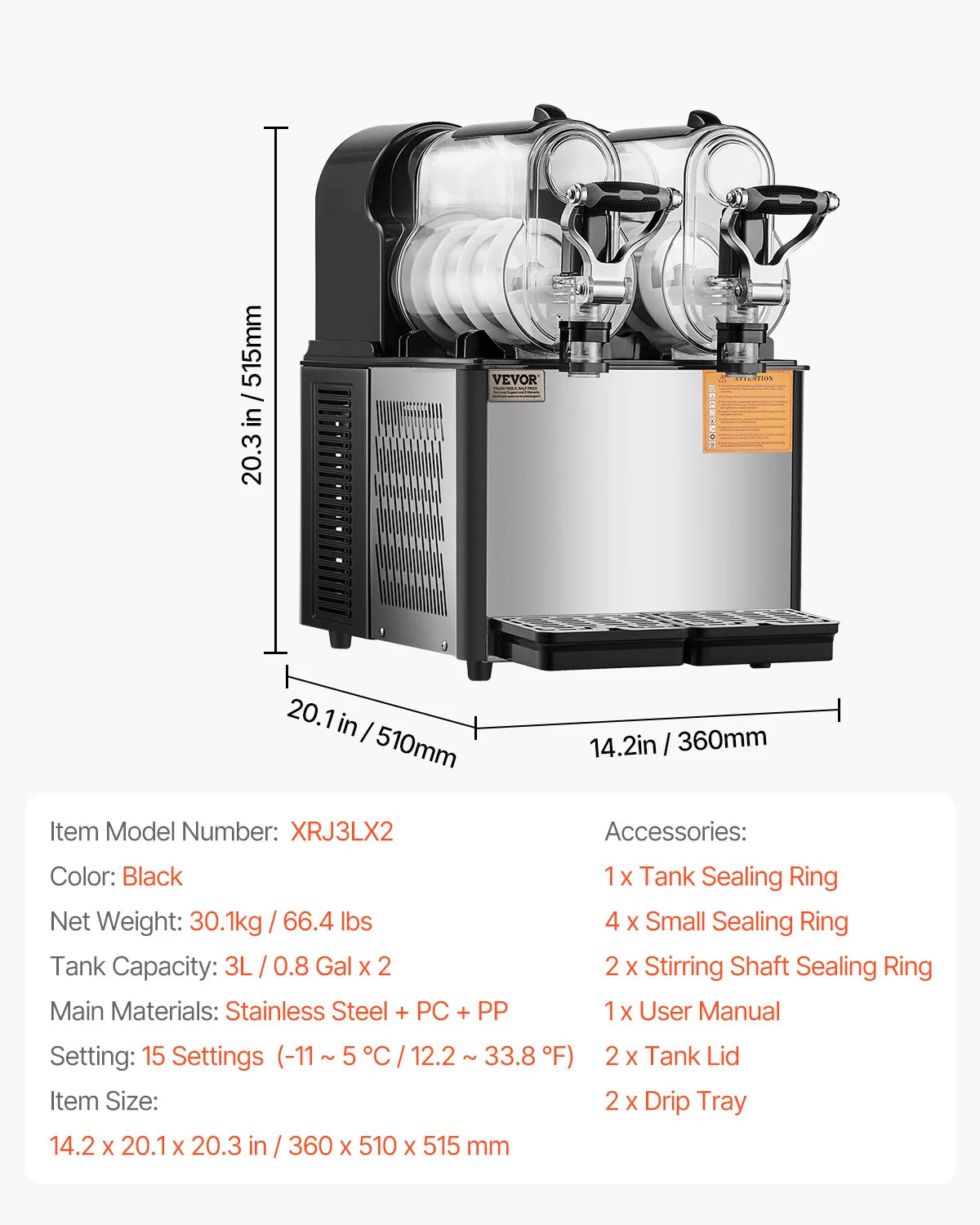 SucceBuy 3-36L Commercial Slushy Machine 1-3 Tanks Stainless Steel Margarita Smoothie Frozen Drink