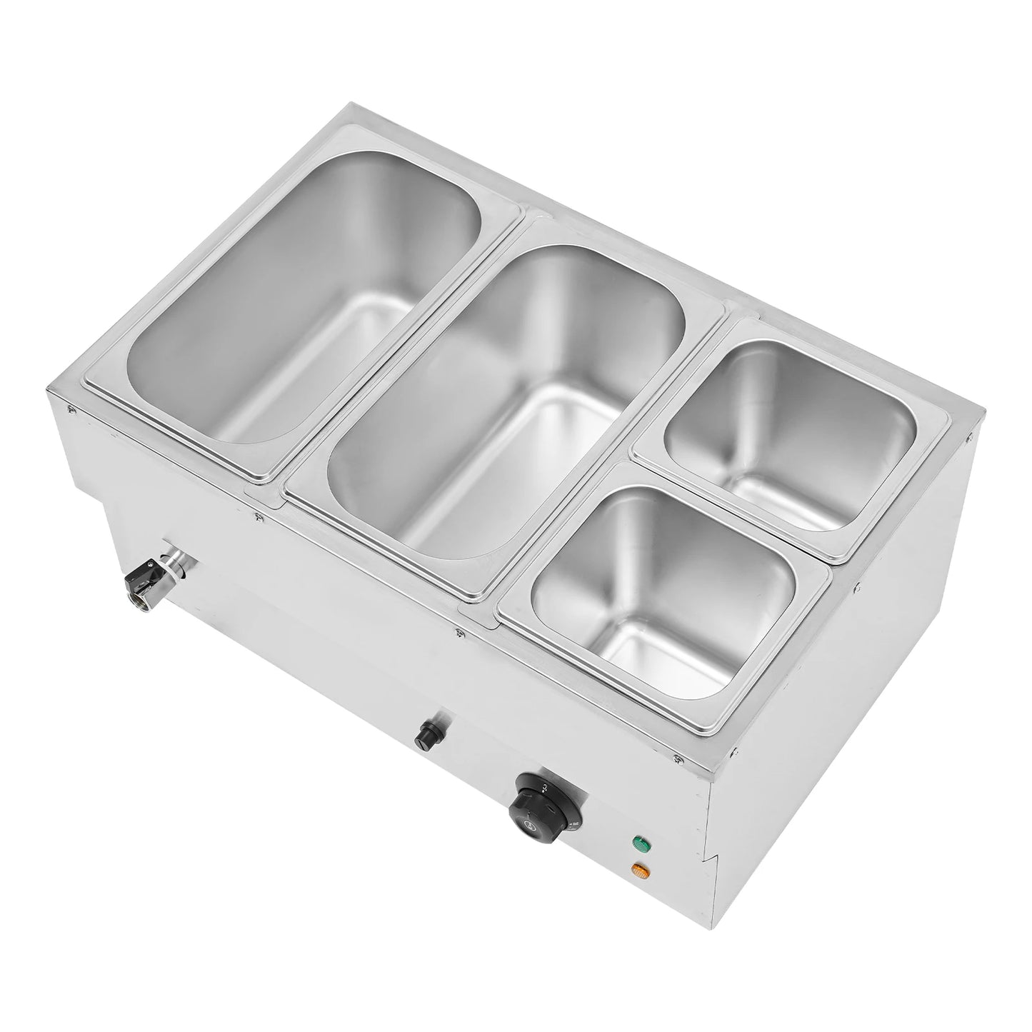 Electric 4-pan Food Warmer Commercial Stainless Steel Buffet Server Adjustable