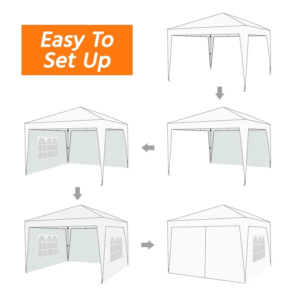 8x8/10x10ft Enclosed Pop-Up Canopy with 4 Removable Sidewalls, Portable Enclosed Instant Tent