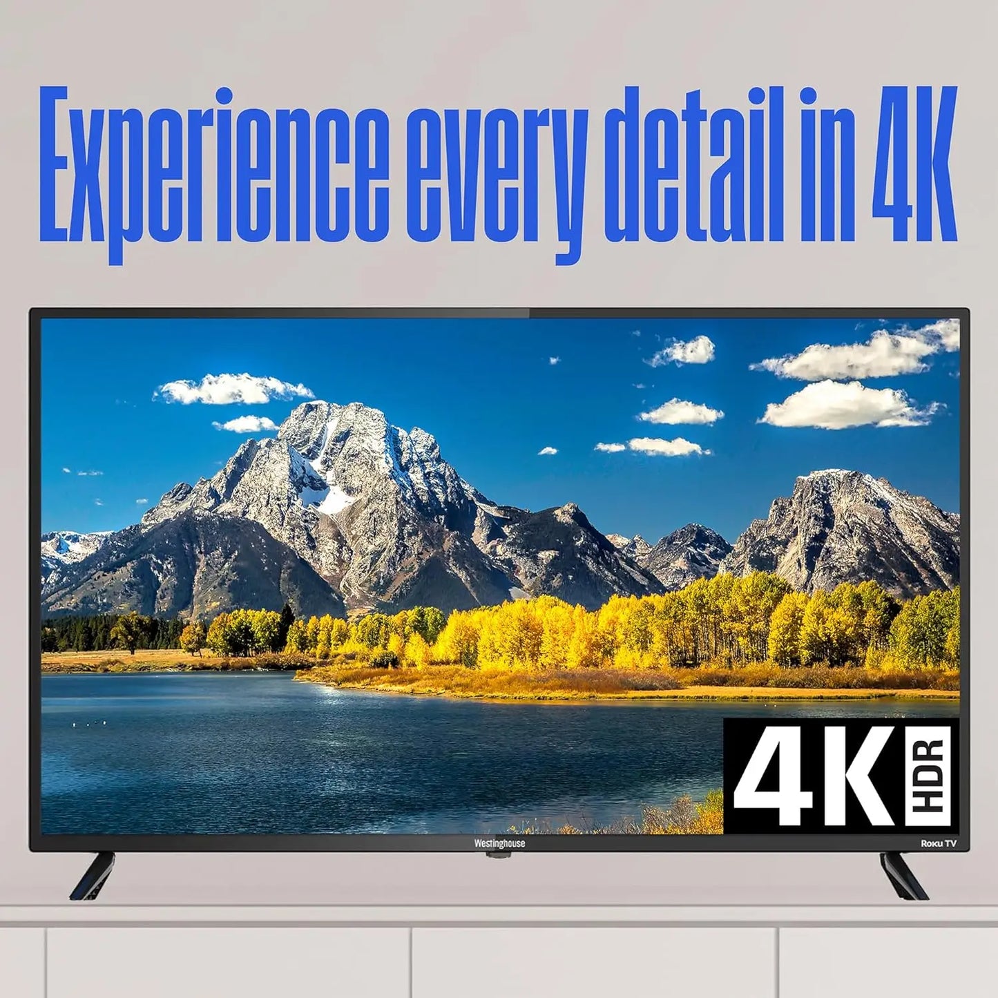 50 Inch Smart TV, 4K UHD LED TV with Wi-Fi Connectivity and Mobile App, Flat Screen TV