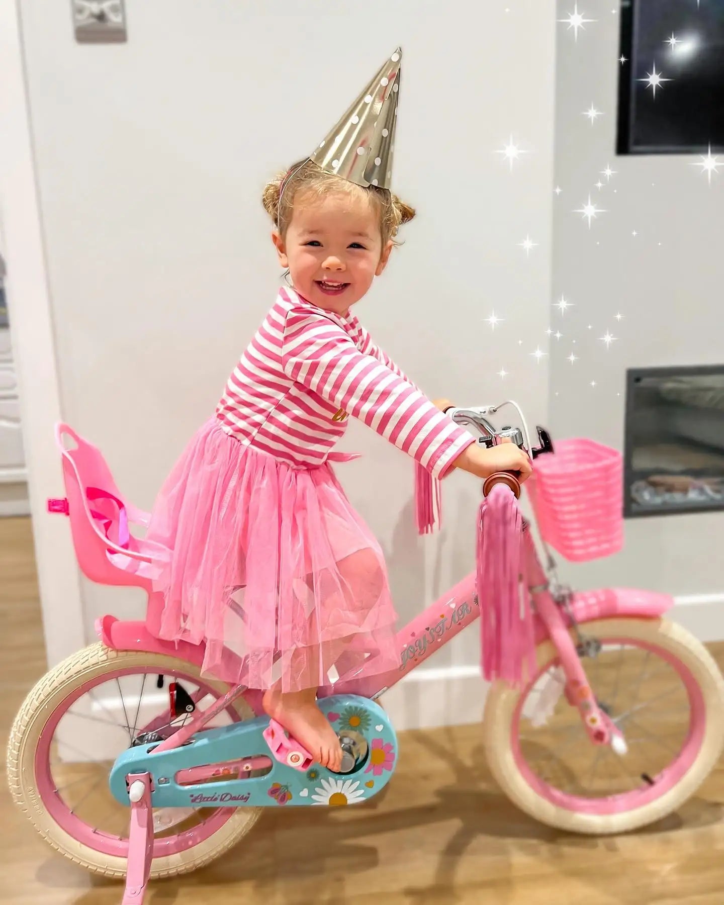 JOYSTAR Kids Bike 2-7 Years, 12 14 16" Girls Bike w/Doll seat, Boys Bike w/ Flag & Plate