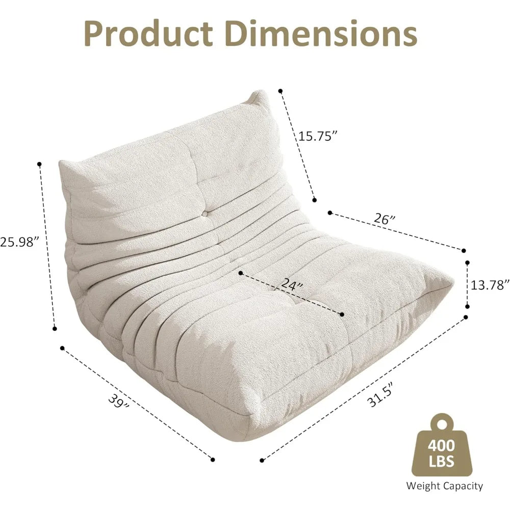 "Large Memory Foam Bean Bag Chair for Adult Living Rooms and Cozy Fireside Seating"