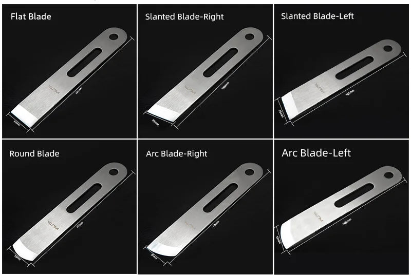 WUTA Design Professional Leather Thinning Knife Skiving, Round/Flat/Slanted Blade,Right/Left Handed