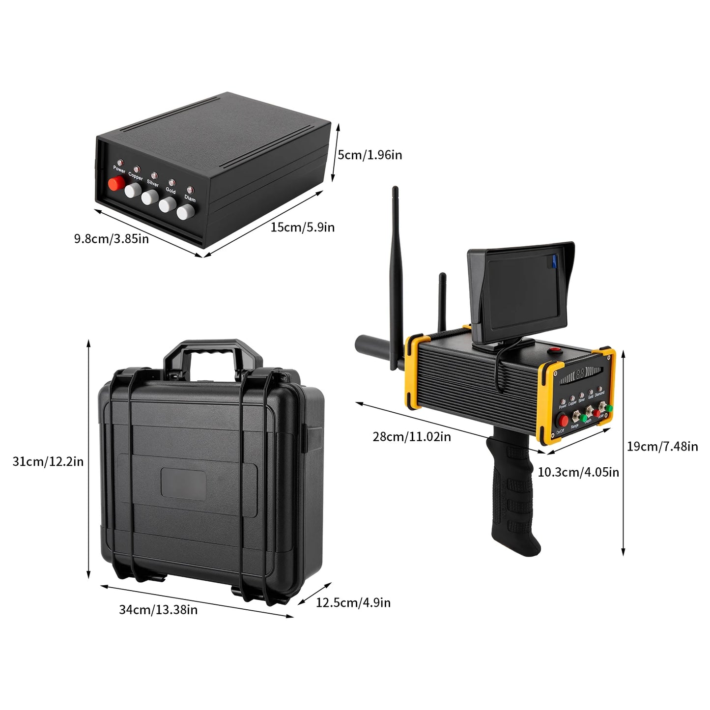 Metal Detector Gold Finder Underground Metal Scanner with High Definition Screen/AC100‑240V