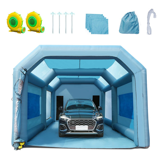 VEVOR Inflatable Paint Booth w/Blowers - Powerful Spray Booth Car Paint Tent Air Filter System