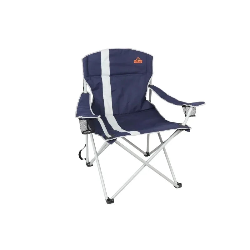 Ozark Trail Big And Tall Chair Adult Blue with Cup Holders Outdoor Camping Furniture