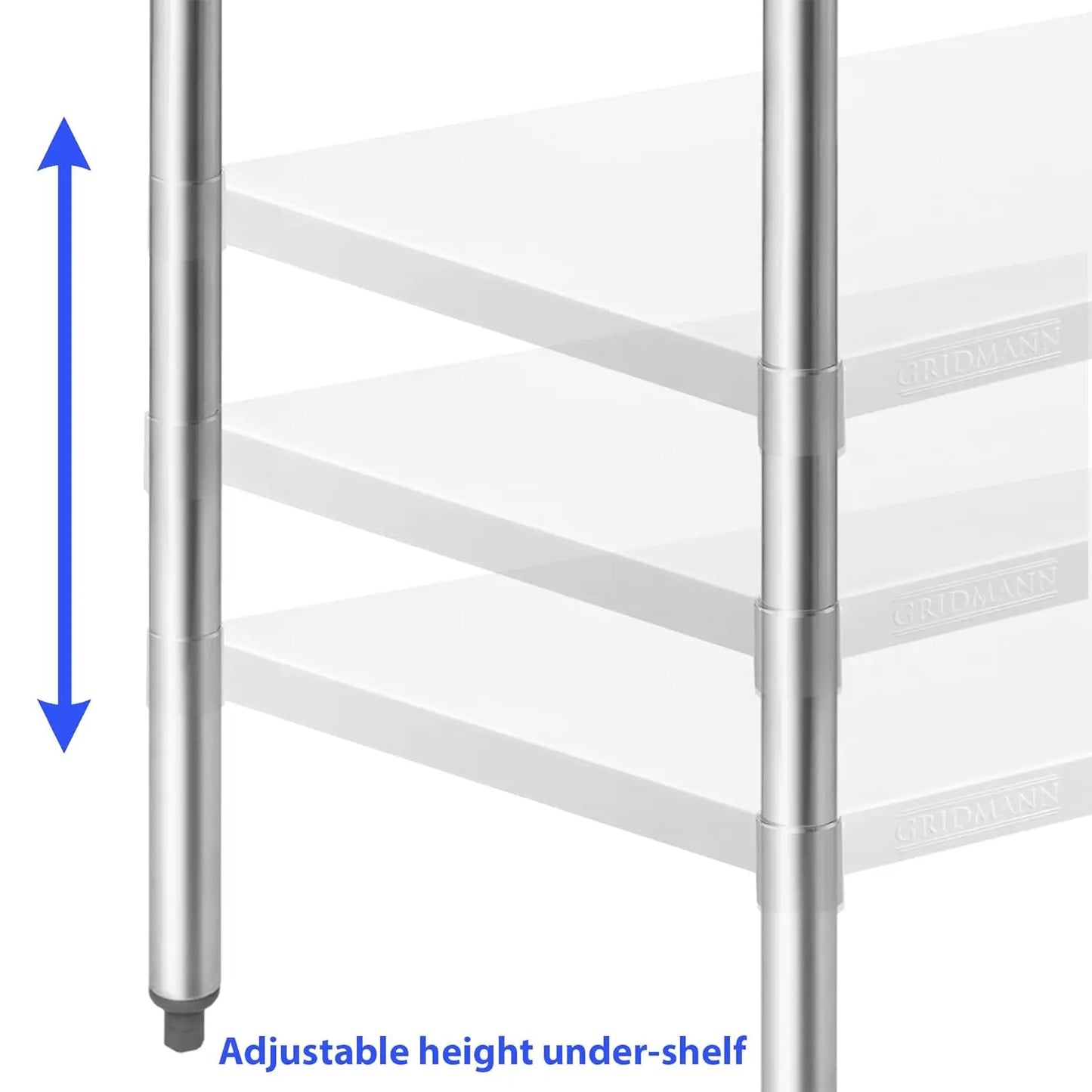 GRIDMANN Stainless Steel Work Table 72 x 30 Inches, NSF Commercial Kitchen Prep Table