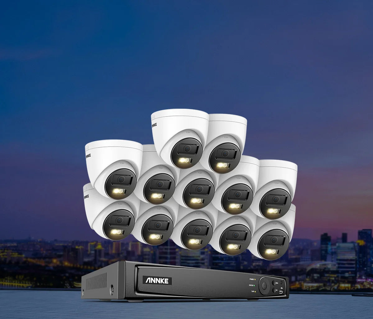 ANNKE Smart Dual-Light HD POE Video Security System 16CH 12MP NVR H.265+ With 12X 12MP Weatherproof