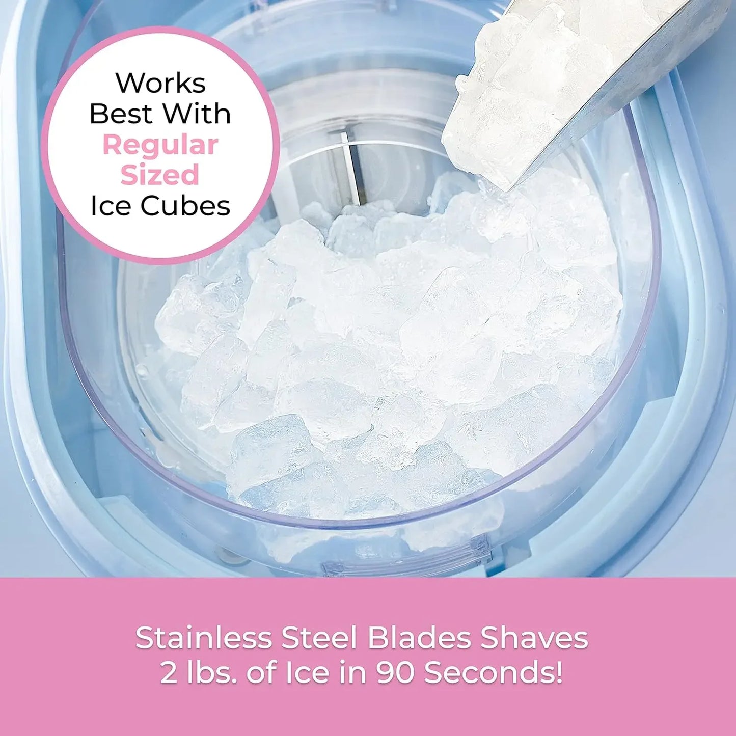 Snow Cone Shaved Ice Machine - Retro Cart Slushie Machine Makes 72 Icy Treats - Includes Metal Scoop, 2 Syrup Bottles