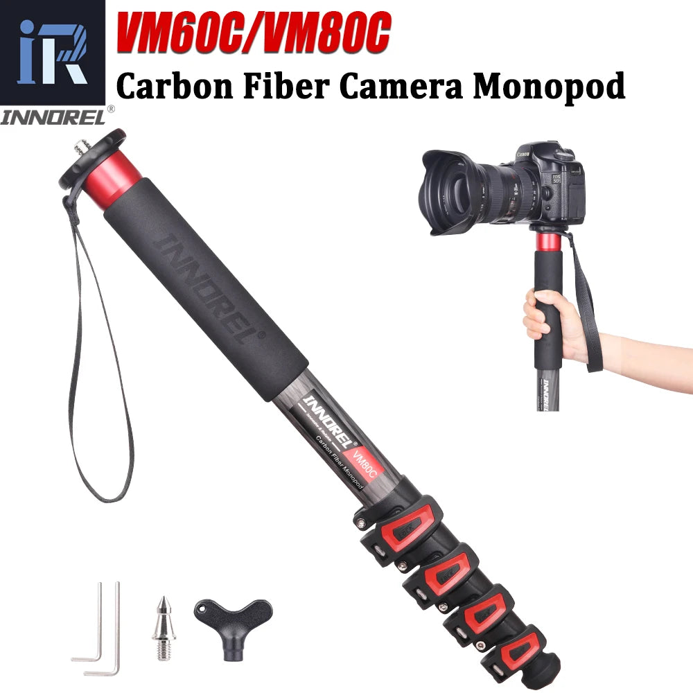 INNOREL VM60C/VM80C Carbon Fiber Monopod w/Fast Flip Lock /Canon Nikon DSLR Camera Video Camcorder