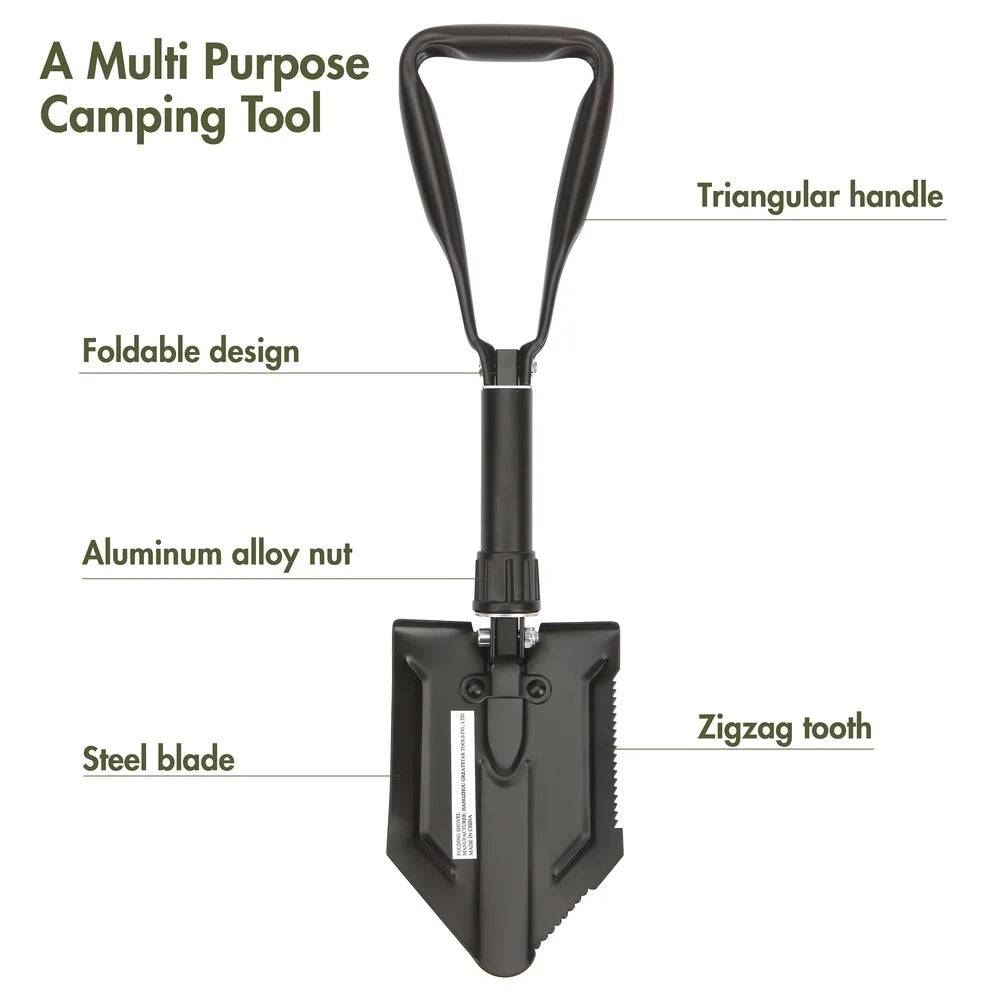 Heavy Duty Folding Shovel Steel Serrated Edge Camping/Survival Gear Tool Emergency Kit 2.75lbs #4803