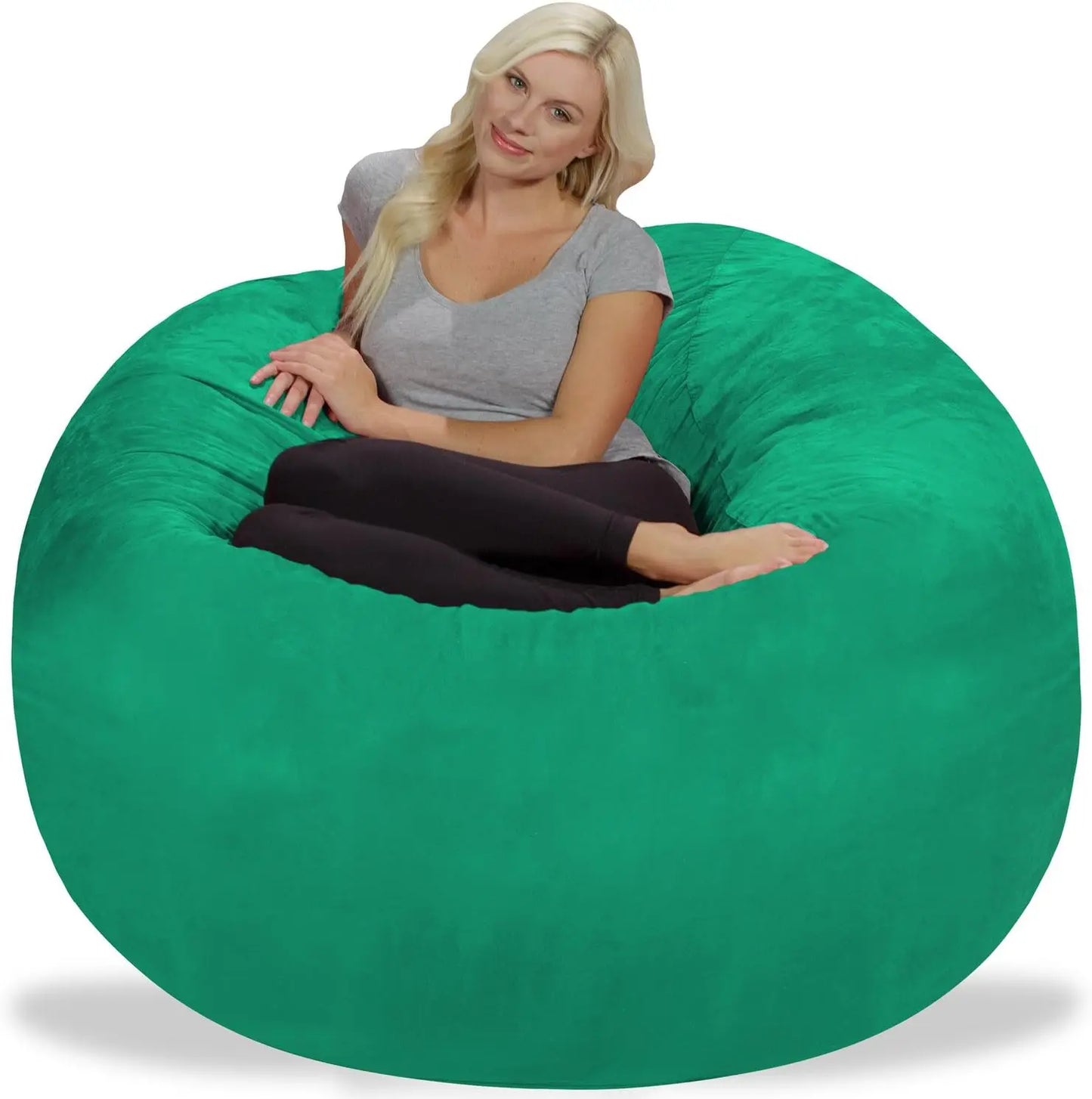 Sack Bean Bag Chair: Giant 5' Memory Foam Furniture Bean Bag - Big Sofa with Soft Microfiber