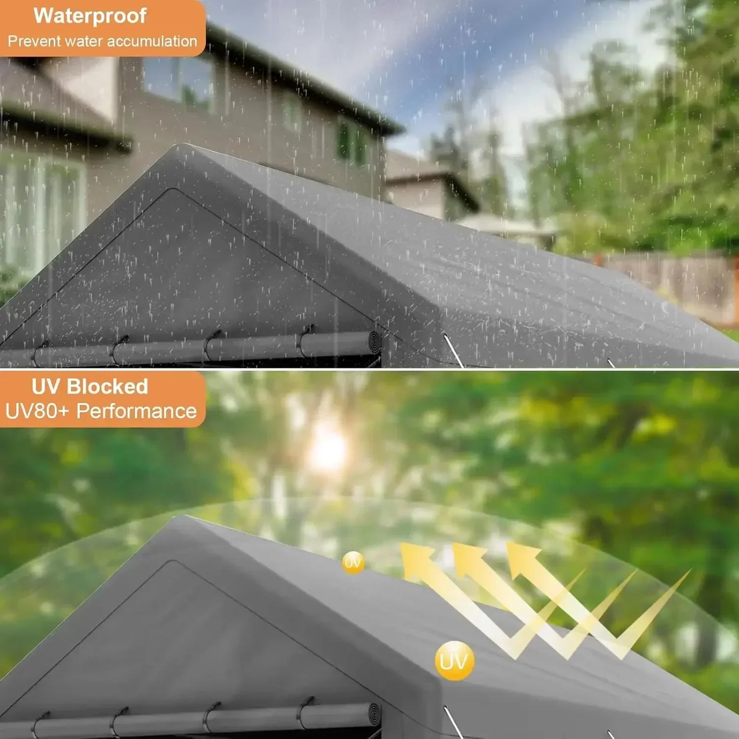 [XMSJ-Limited Stock, Buy Now!]Carport 10x20 Ft Heavy Duty Canopy Steel Canopy Storage Shed