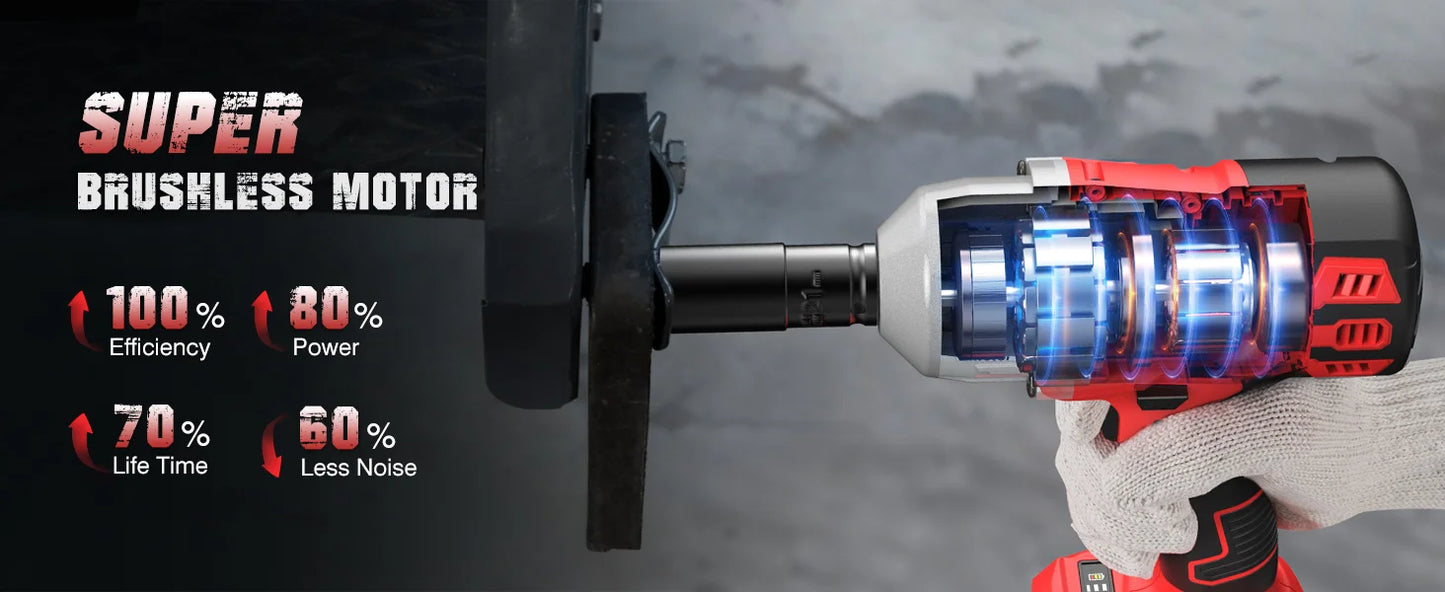 Avhrit Cordless Impact Wrench 1/2, High Torque 700Ft-lbs(950N.m)/2X 4000mAh Battery Fast Charger