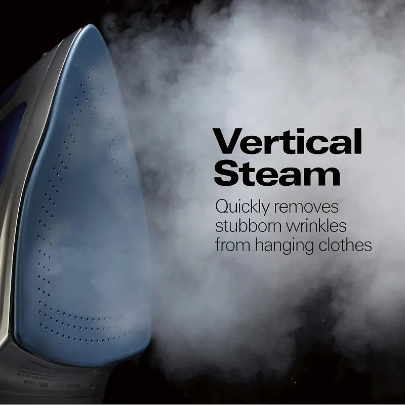 Steam Iron & Vertical Steamer/Scratch-Resistant Soleplate/3-Way Shut Off 8' Retractable Cord 1500W