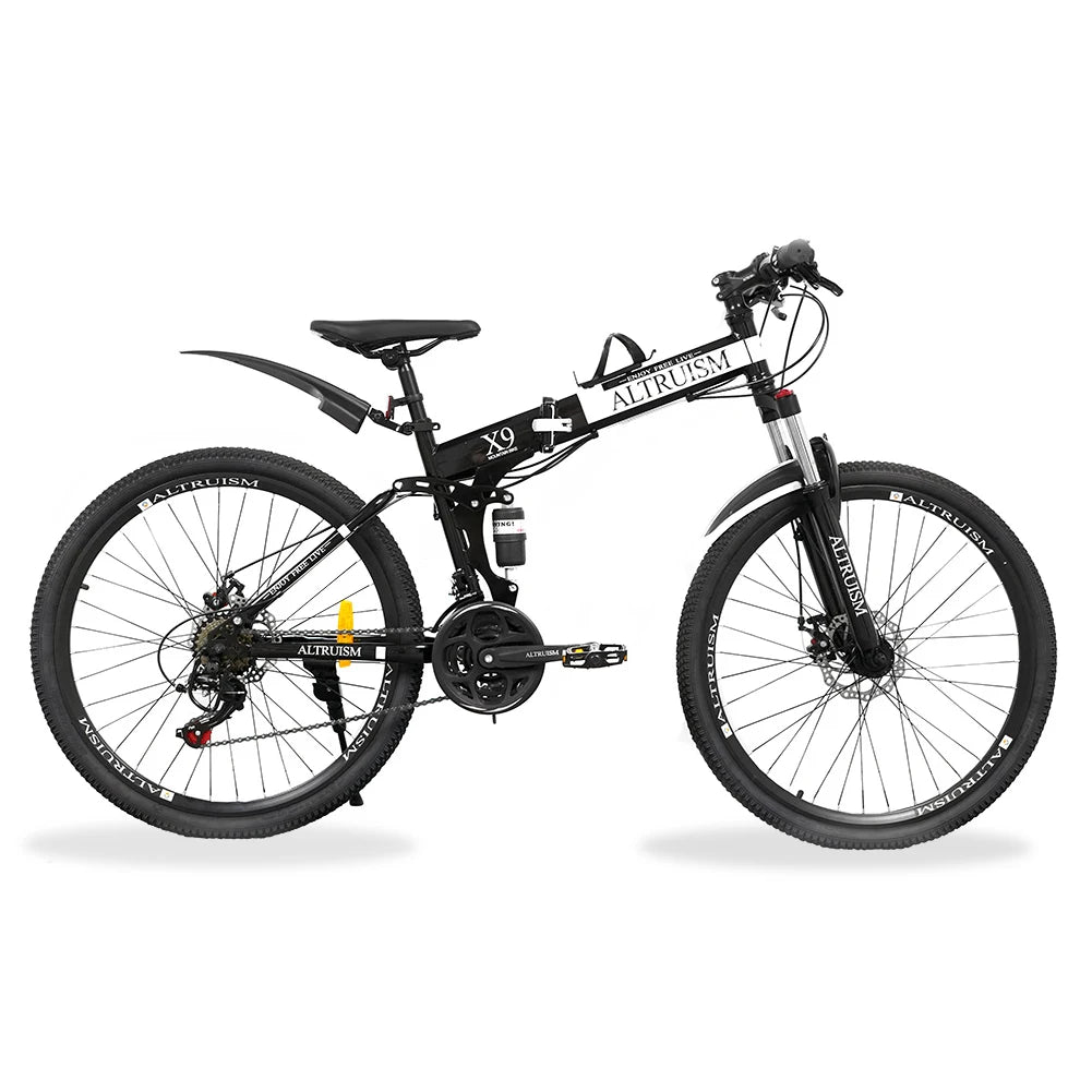26 Inch Mountain Bike 21 Speed Dual Suspension Adult Bicycle with Adjustable Disc Brake