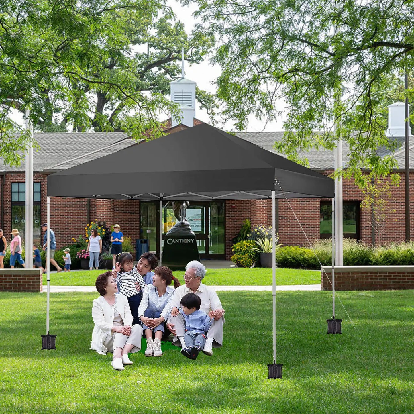 10x10 Pop Up Canopy Tent Instant Folding Canopy with 4 Weight Sandbags