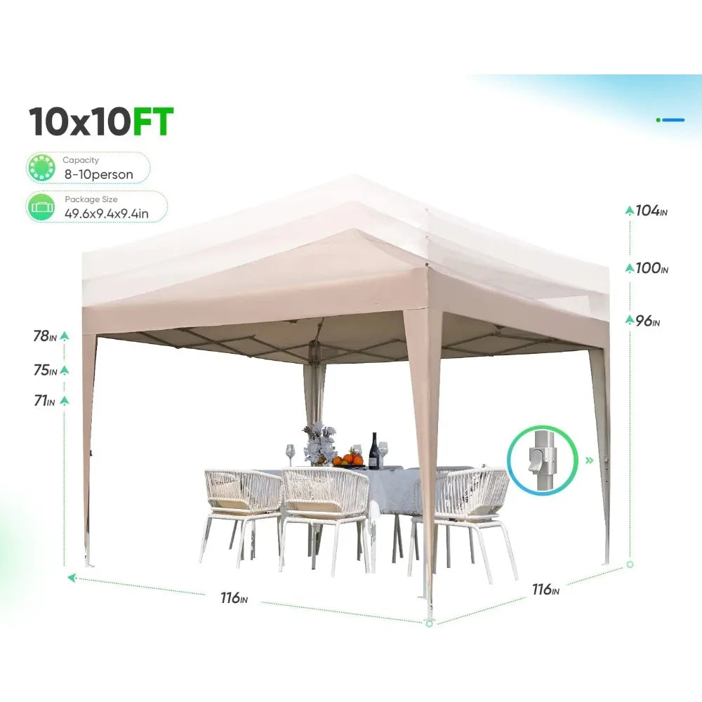 QuikTent 10'x10' Pop up Canopy Tent w/Sidewalls, Enclosed Instant Outdoor Gazebo Shelter Waterproof