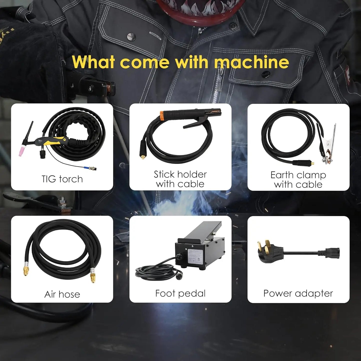 200 Amp AC/DC Tig Welder/Arc/Spot Welder/AC/DC Digital Inverter Dual Voltage 110/220V Aluminum Tig