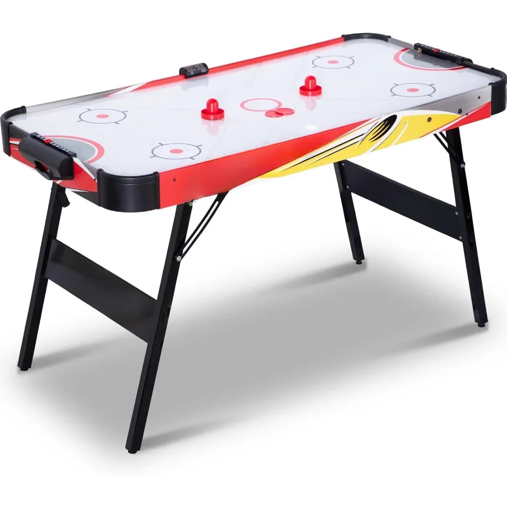 58in Folding Air Hockey Table, LED Electronic Scoring Powerful 12V Motor