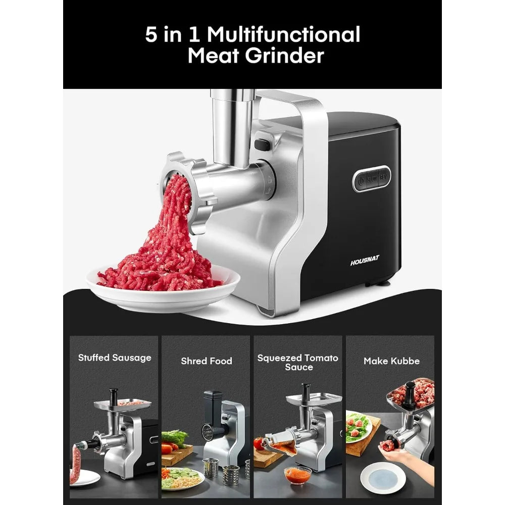 Meat Grinder Heavy Duty, 3000W Max Ultra Powerful, 5 in 1 Multifunction Electric