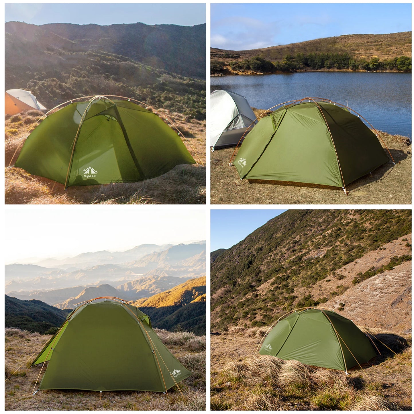 Backpacking Tent 2 Persons Camping with Separated Rainfly Aluminum Pole Double Layers L-shaped