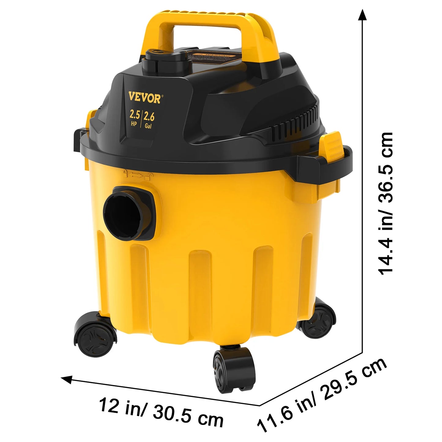 VEVOR Wet Dry Vac 2.6 Gallon 2.5 Peak HP 3 in 1 Portable Shop Vacuum w/Blowing Function