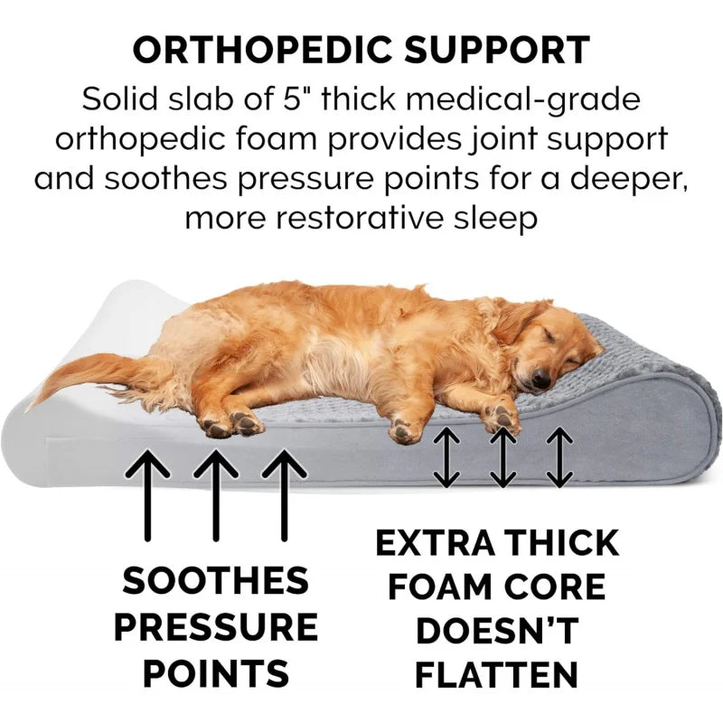 Orthopedic Dog Bed for Large Dogs w/ Removable Washable Cover, For Dogs Up to 75 lbs