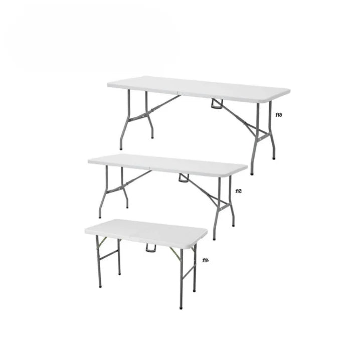 Premium 6ft White  Plastic Folding Table Portable Multipurpose Outdoor Indoor Event Picnic Party