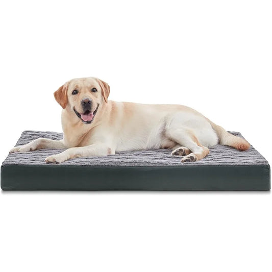 Orthopedic Dog Bed, with Removable Waterproof Cover, Egg Crate Foam Pet Bed Mat