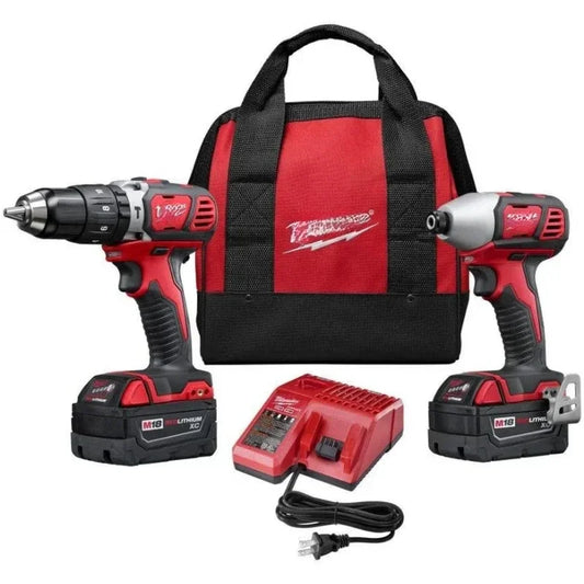 MMilwaukee 2697-22 M18 18-Volt Lithium-Ion Cordless Hammer Drill/Impact Driver XC Combo Kit (2-Tool)