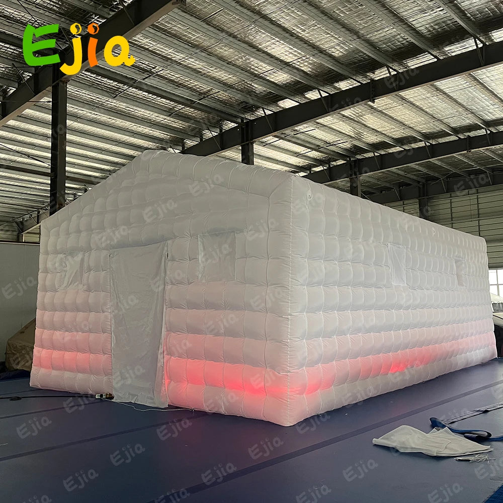 Inflatable Nightclub Cube Tent Disco Light Nightclub Tent with LED Colour Lighting Suitable W/Blower