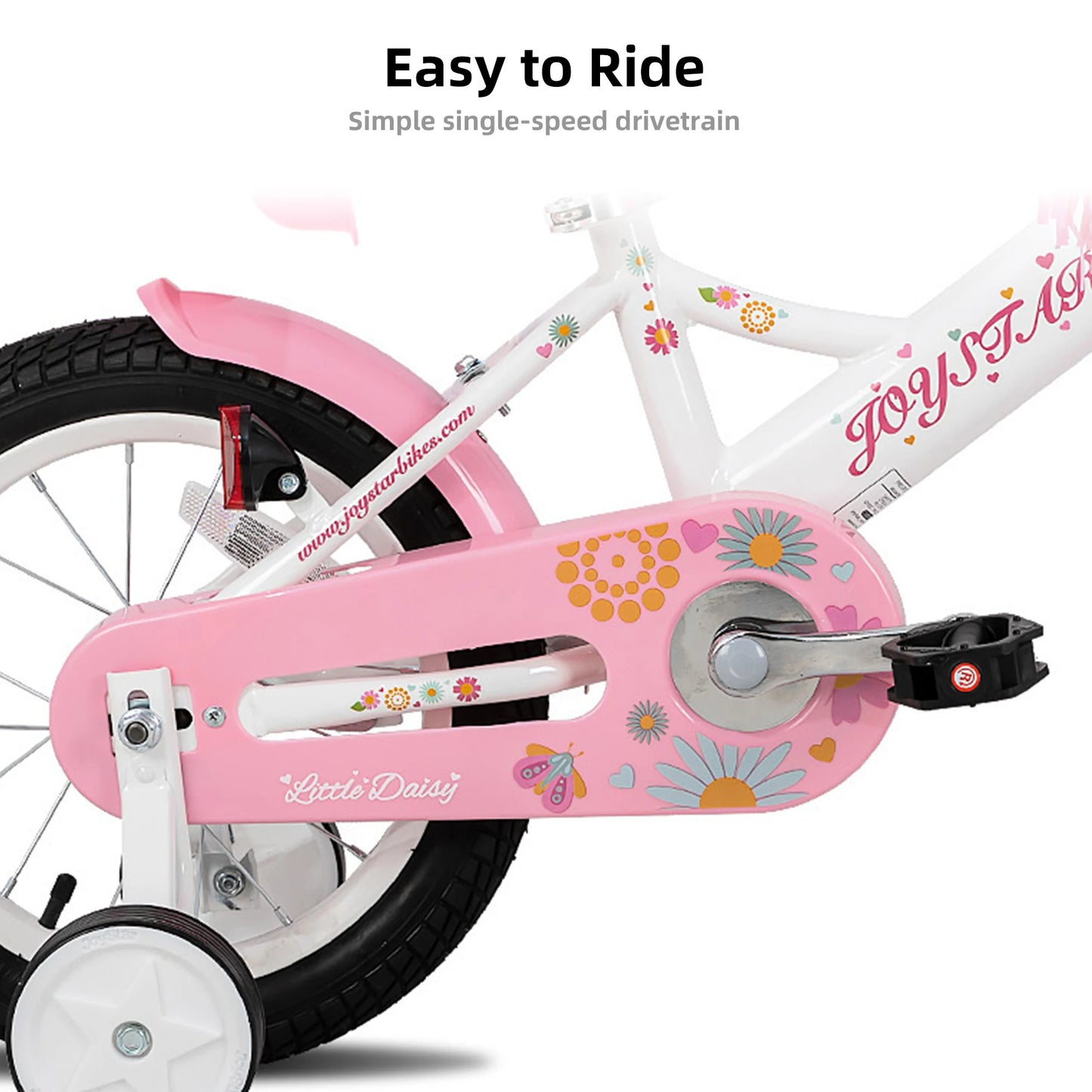 JOYSTAR Kids Bike 2-7 Years, 12 14 16" Girls Bike w/Doll seat, Boys Bike w/ Flag & Plate