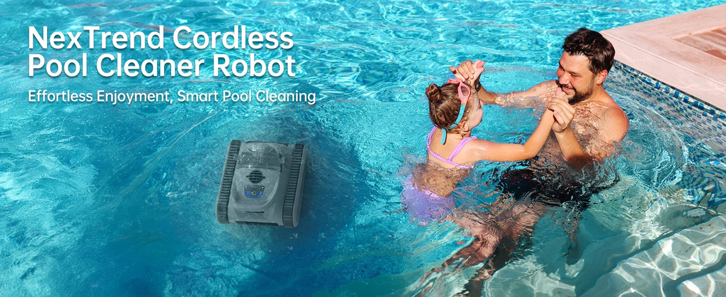 Pool Vacuum Cordless Pool Cleaners/In or Above Ground Pool/Wall Floor Waterline 180W Powerful