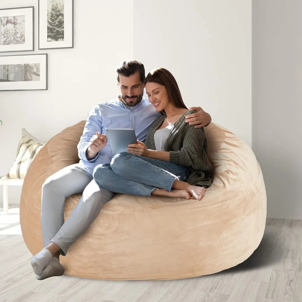 Bean Bag Chair 3Ft Luxurious Velvet Ultra Soft Fur with High-Rebound Memory Foam /Adults Plush Lazy