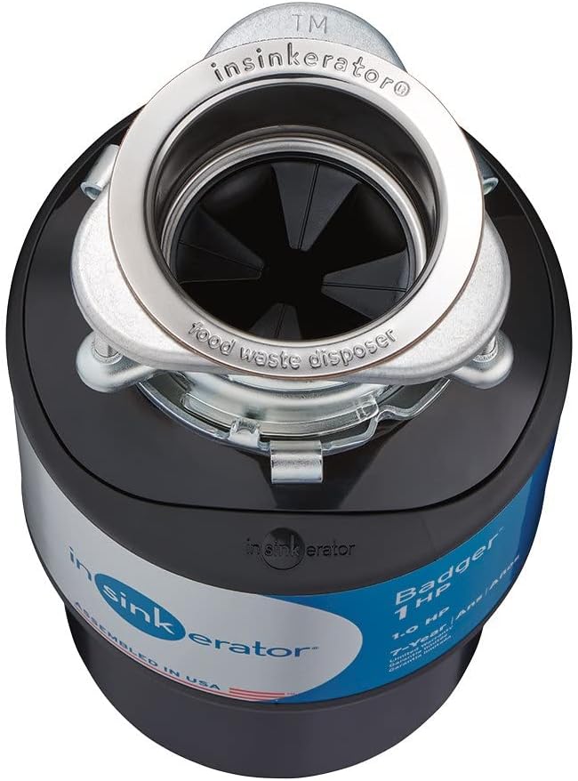 InSinkErator Garbage Disposal, Badger 1 HP, Power Series, 1 HP Continuous Feed,Black