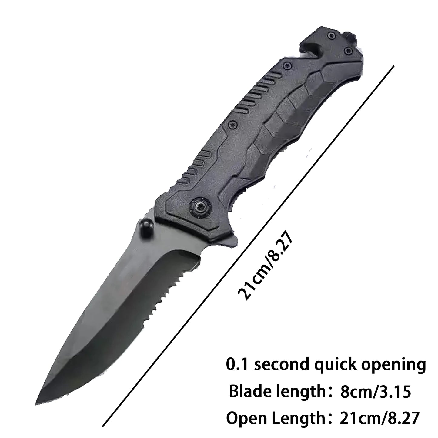Multi functional outdoor camping knife with safety lock, foldable blade/sharp pocket tactical knife