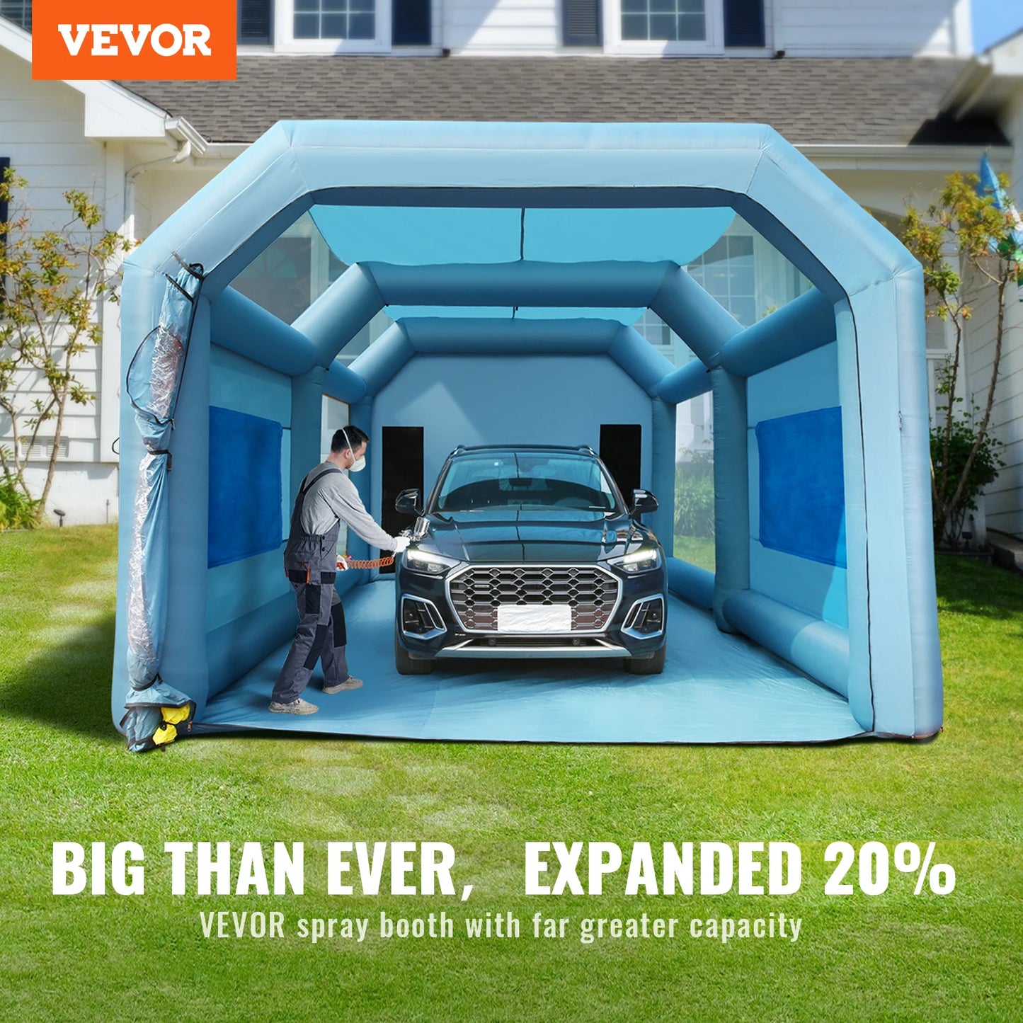 VEVOR Inflatable Paint Booth w/Blowers - Powerful Spray Booth Car Paint Tent Air Filter System